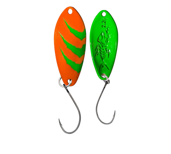 Probaits Customized Fishing Gear Chronos 2,2g FMD Orange/Grüne Krallen